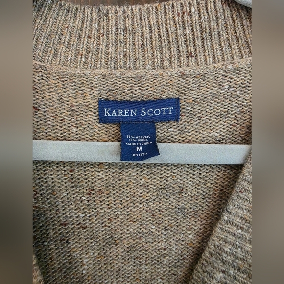 Karen Scott Cozy Knit Cardigan w/belt Size M - Picture 2 of 5